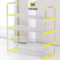 High quality color customized 4 layers metal shoe rack cover shelf